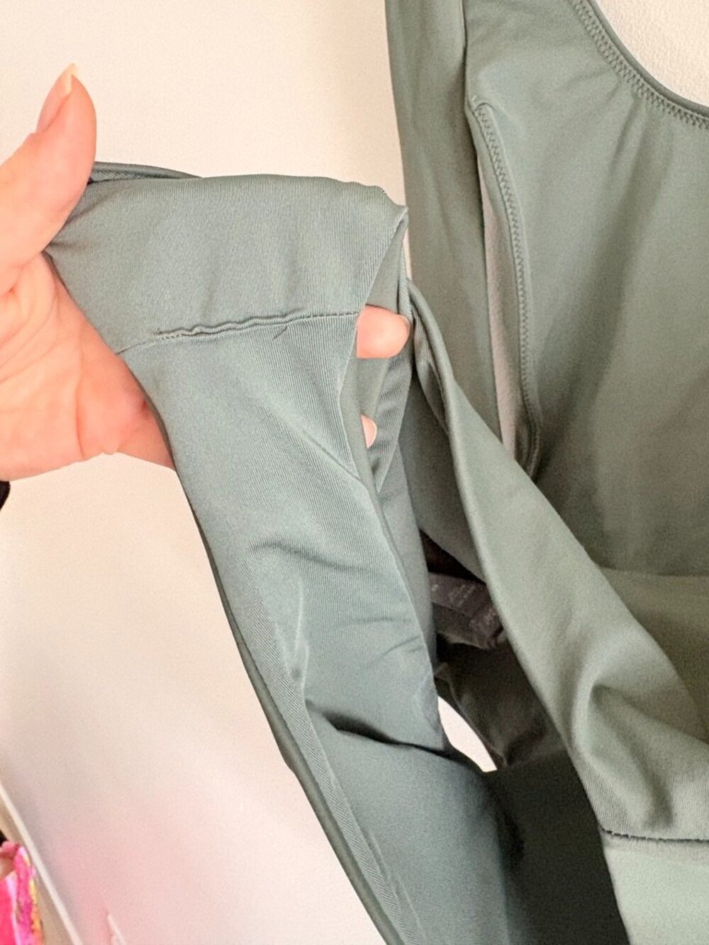 Aerie Shine Birthday Scoop Cheekiest One Piece Swimsuit Olive Green Size Medium - Picture 4 of 5